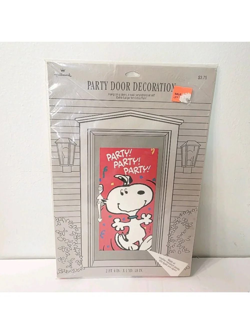 Vtg Hallmark Snoopy Red Party Party Party Door Decoration Banner